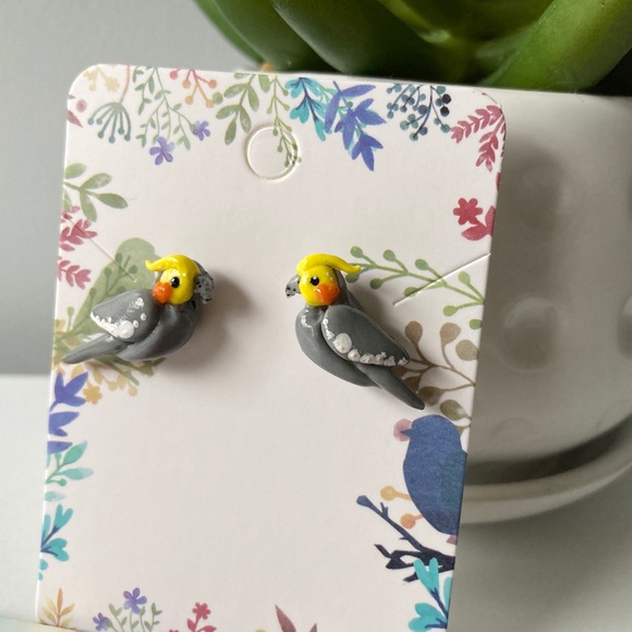 Cockatiel Stud Earrings